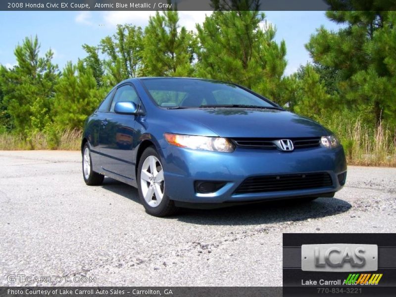 Atomic Blue Metallic / Gray 2008 Honda Civic EX Coupe