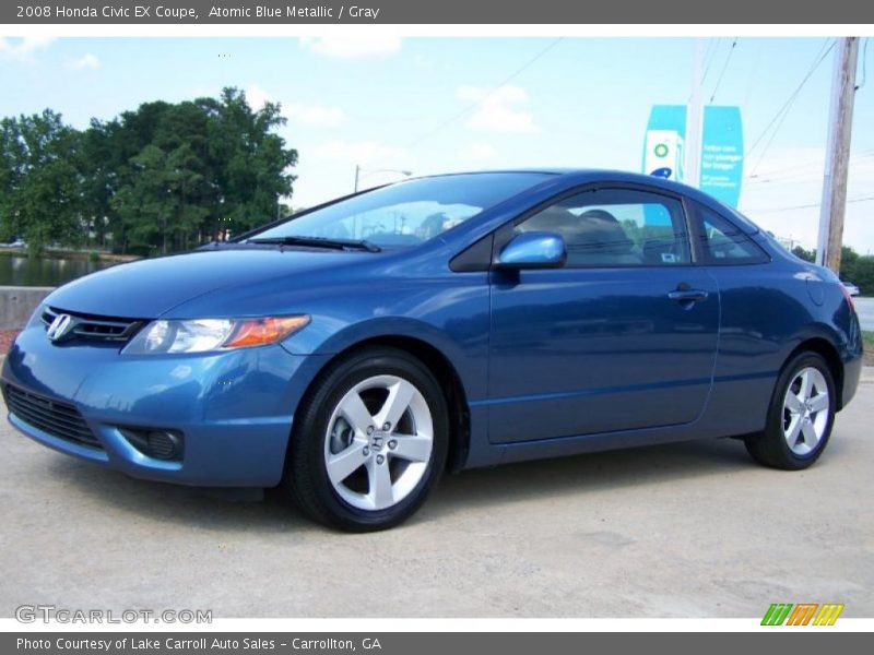 Atomic Blue Metallic / Gray 2008 Honda Civic EX Coupe