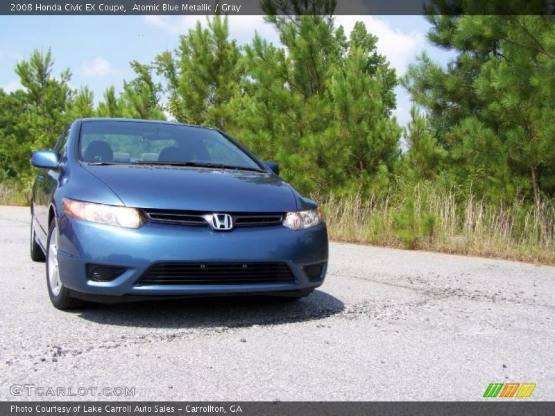 Atomic Blue Metallic / Gray 2008 Honda Civic EX Coupe