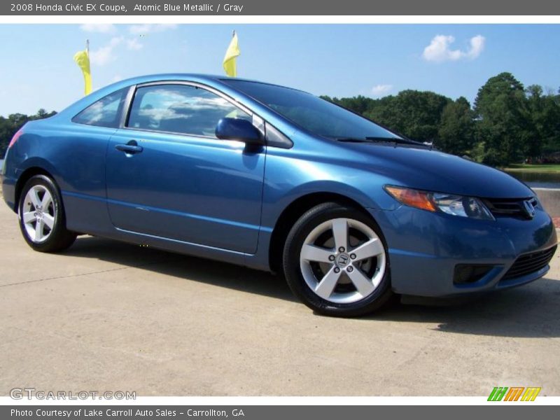 Atomic Blue Metallic / Gray 2008 Honda Civic EX Coupe