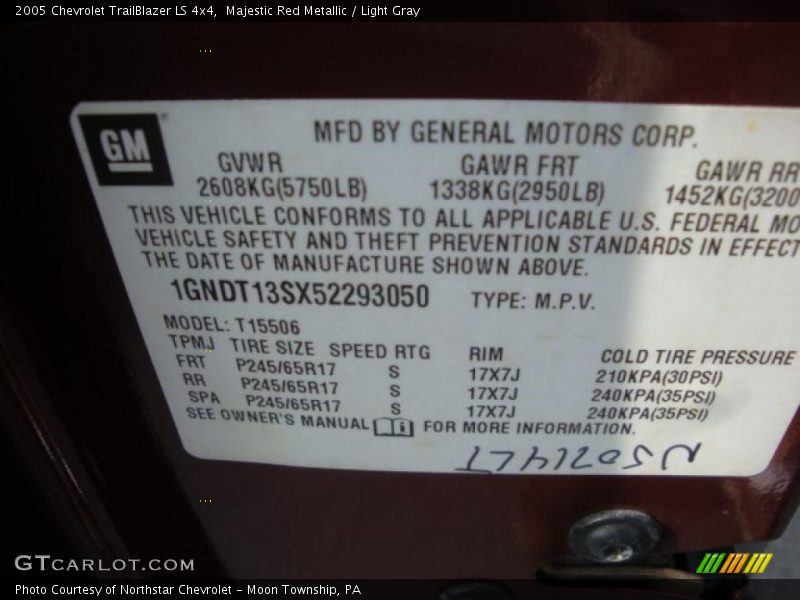 Majestic Red Metallic / Light Gray 2005 Chevrolet TrailBlazer LS 4x4