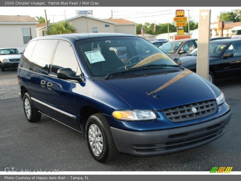 Patriot Blue Pearl / Mist Gray 2000 Chrysler Voyager