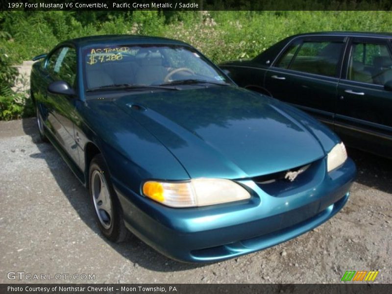 Pacific Green Metallic / Saddle 1997 Ford Mustang V6 Convertible