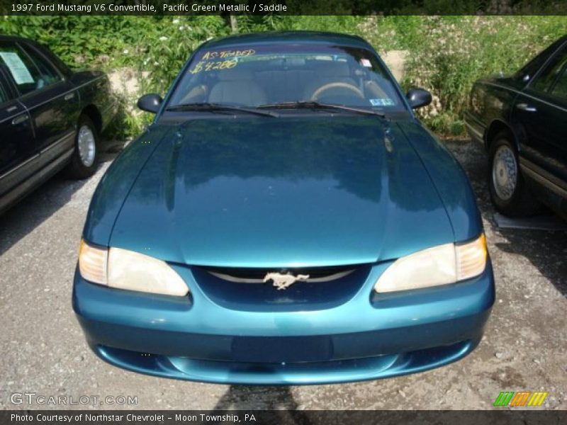 Pacific Green Metallic / Saddle 1997 Ford Mustang V6 Convertible