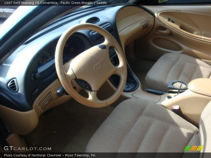 Pacific Green Metallic / Saddle 1997 Ford Mustang V6 Convertible