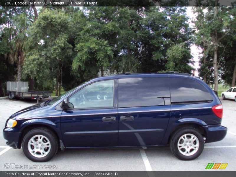 Midnight Blue Pearl / Taupe 2003 Dodge Caravan SE