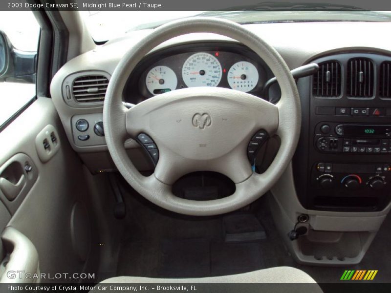 Midnight Blue Pearl / Taupe 2003 Dodge Caravan SE