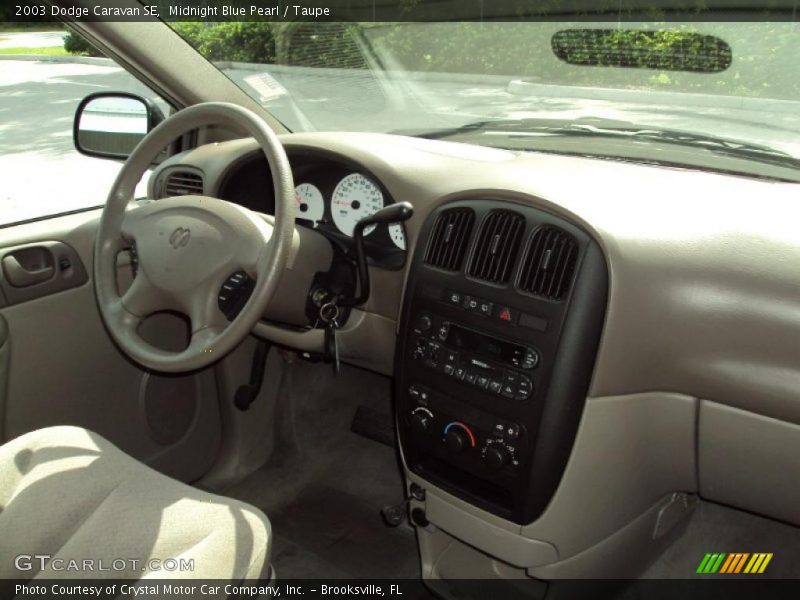 Midnight Blue Pearl / Taupe 2003 Dodge Caravan SE