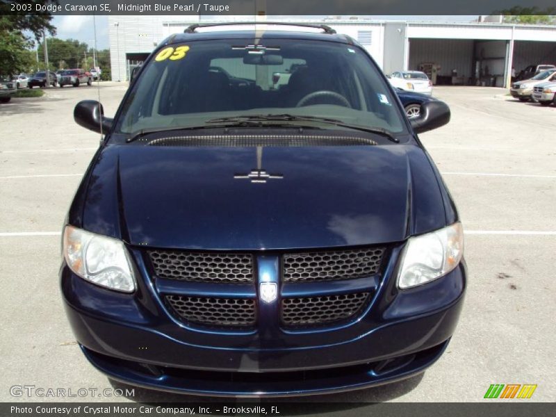 Midnight Blue Pearl / Taupe 2003 Dodge Caravan SE