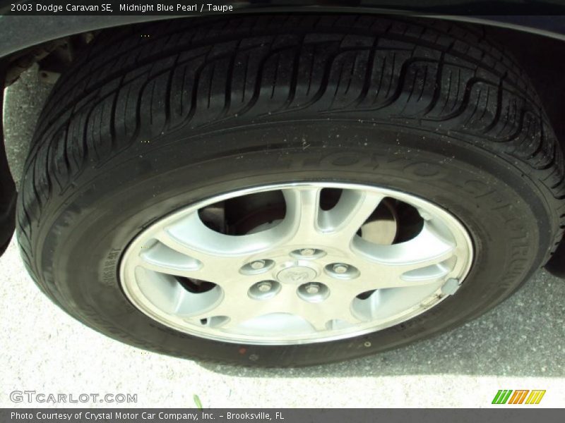 Midnight Blue Pearl / Taupe 2003 Dodge Caravan SE