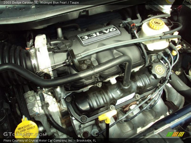 Midnight Blue Pearl / Taupe 2003 Dodge Caravan SE
