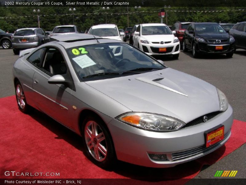 Silver Frost Metallic / Dark Graphite 2002 Mercury Cougar V6 Coupe