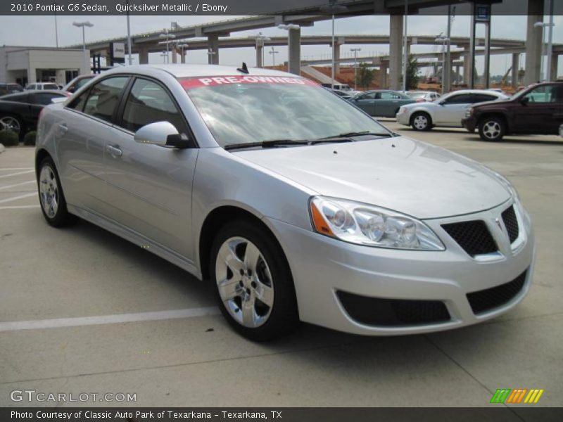 Quicksilver Metallic / Ebony 2010 Pontiac G6 Sedan