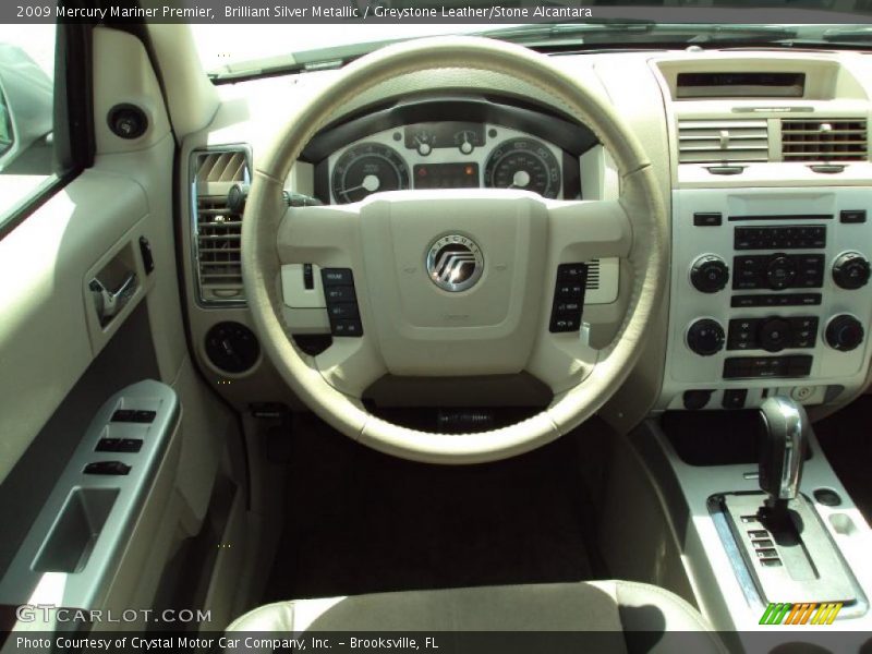 Brilliant Silver Metallic / Greystone Leather/Stone Alcantara 2009 Mercury Mariner Premier