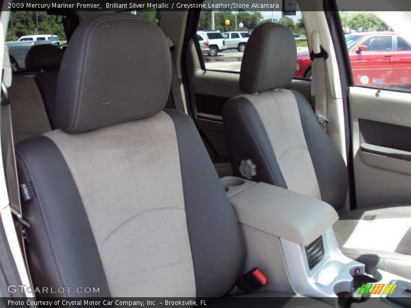 Brilliant Silver Metallic / Greystone Leather/Stone Alcantara 2009 Mercury Mariner Premier