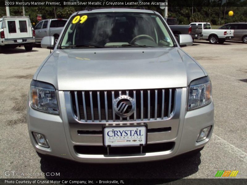 Brilliant Silver Metallic / Greystone Leather/Stone Alcantara 2009 Mercury Mariner Premier