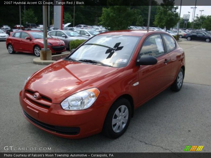 Tango Red / Black 2007 Hyundai Accent GS Coupe