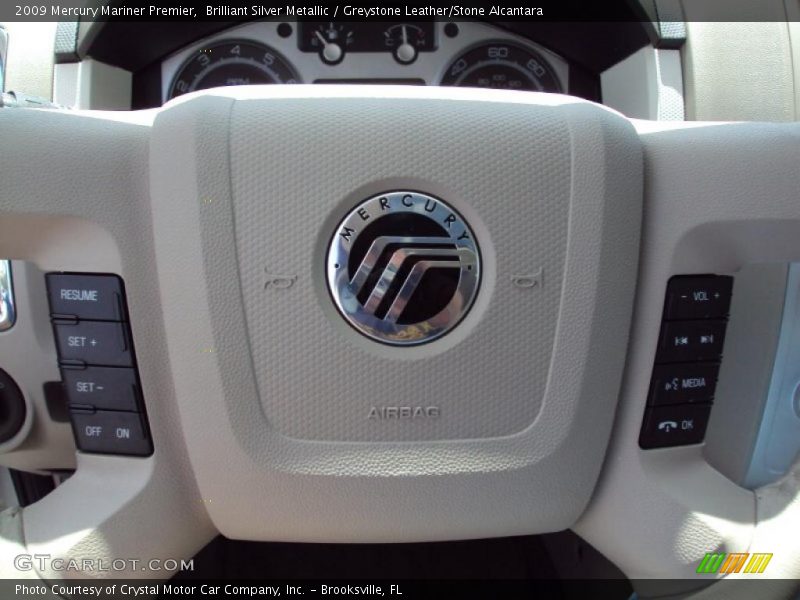 Brilliant Silver Metallic / Greystone Leather/Stone Alcantara 2009 Mercury Mariner Premier
