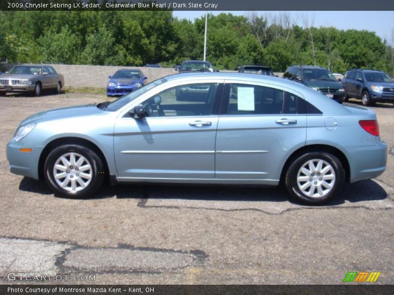 Clearwater Blue Pearl / Dark Slate Gray 2009 Chrysler Sebring LX Sedan