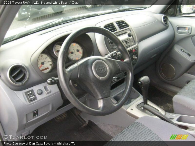 Frosted White Pearl / Gray 2003 Toyota RAV4 4WD