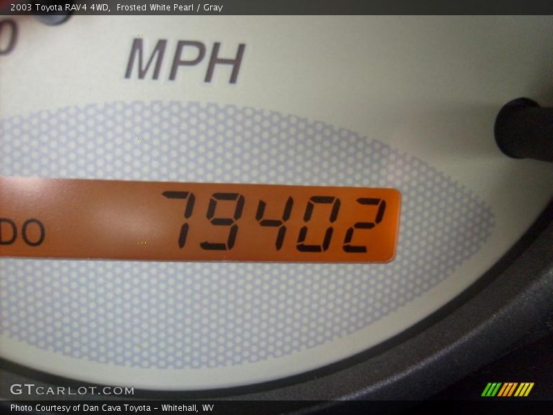Frosted White Pearl / Gray 2003 Toyota RAV4 4WD