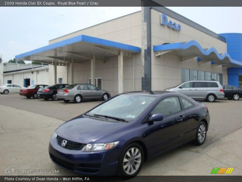 Royal Blue Pearl / Gray 2009 Honda Civic EX Coupe