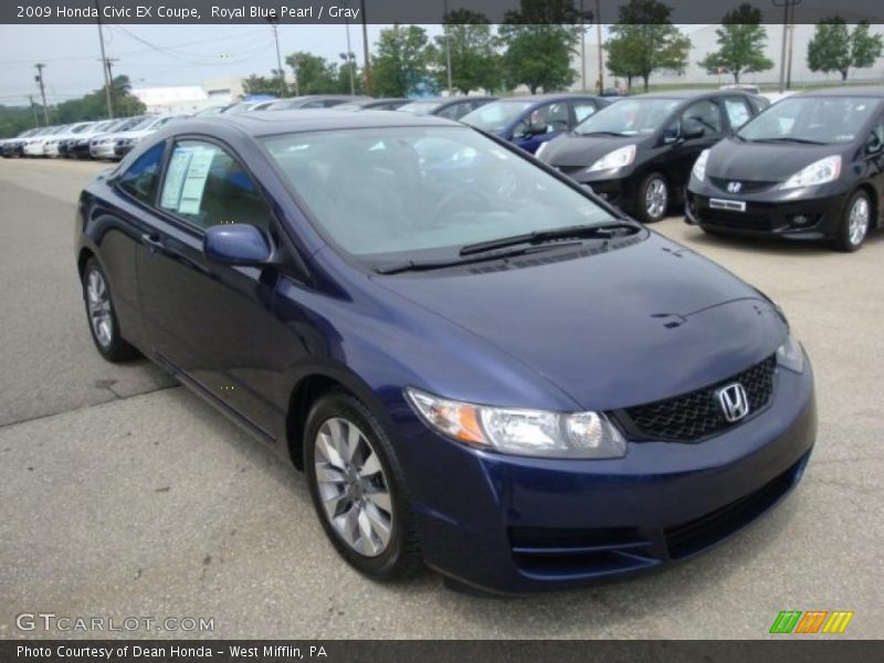 Royal Blue Pearl / Gray 2009 Honda Civic EX Coupe