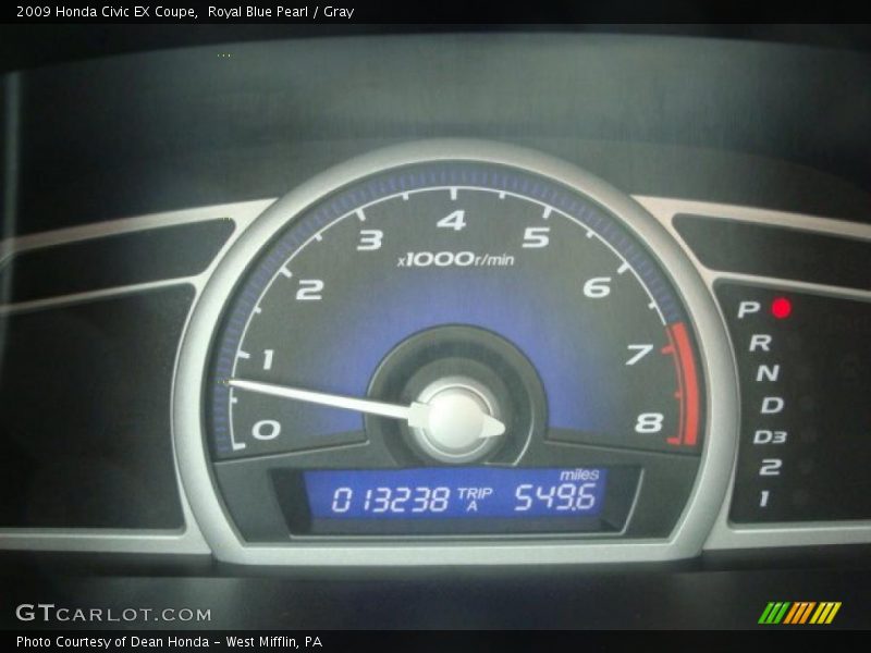 Royal Blue Pearl / Gray 2009 Honda Civic EX Coupe