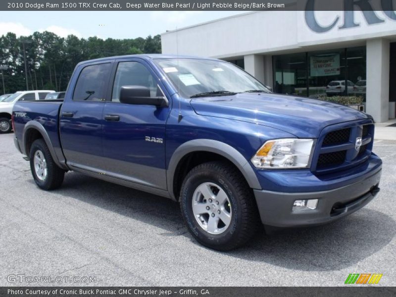 Deep Water Blue Pearl / Light Pebble Beige/Bark Brown 2010 Dodge Ram 1500 TRX Crew Cab
