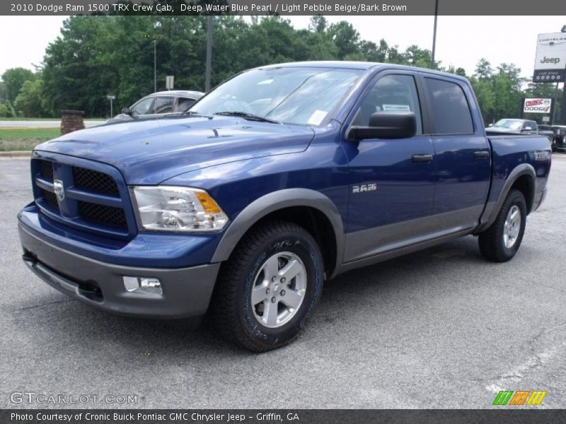 Deep Water Blue Pearl / Light Pebble Beige/Bark Brown 2010 Dodge Ram 1500 TRX Crew Cab