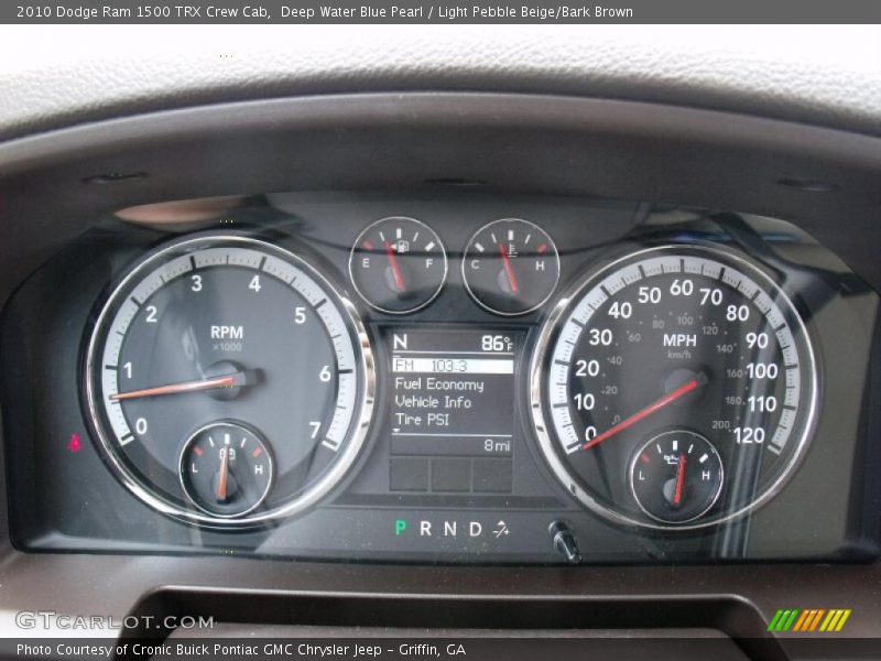 Deep Water Blue Pearl / Light Pebble Beige/Bark Brown 2010 Dodge Ram 1500 TRX Crew Cab