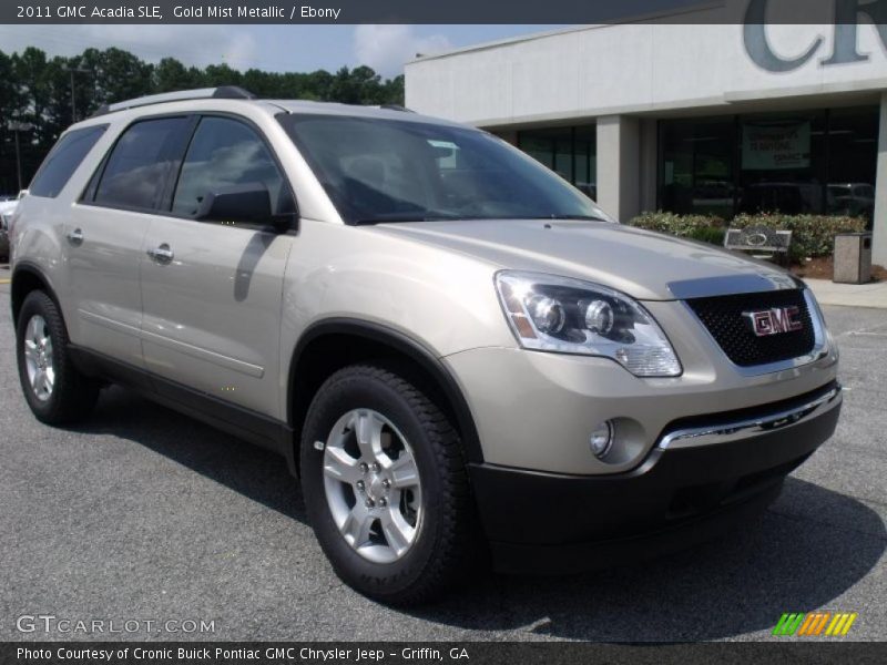 Gold Mist Metallic / Ebony 2011 GMC Acadia SLE