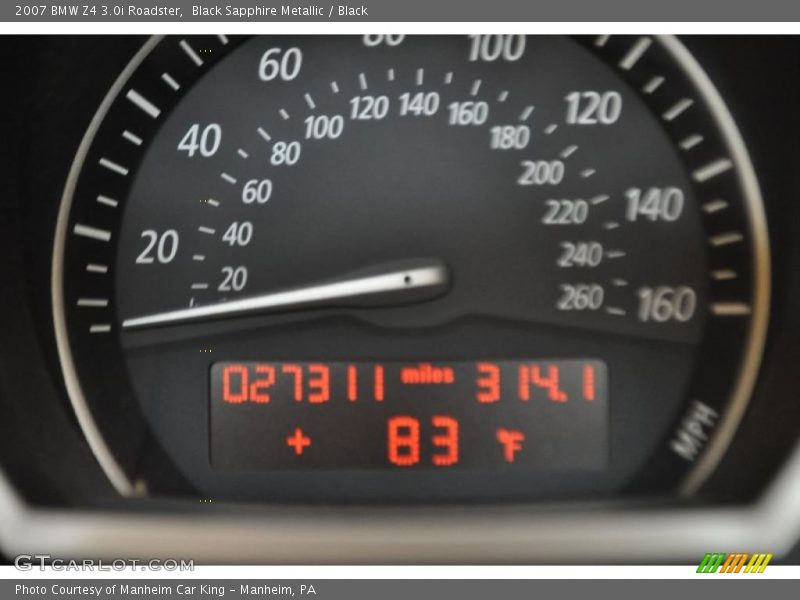 Black Sapphire Metallic / Black 2007 BMW Z4 3.0i Roadster