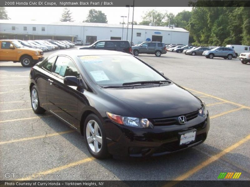 Nighthawk Black Pearl / Black 2008 Honda Civic EX Coupe