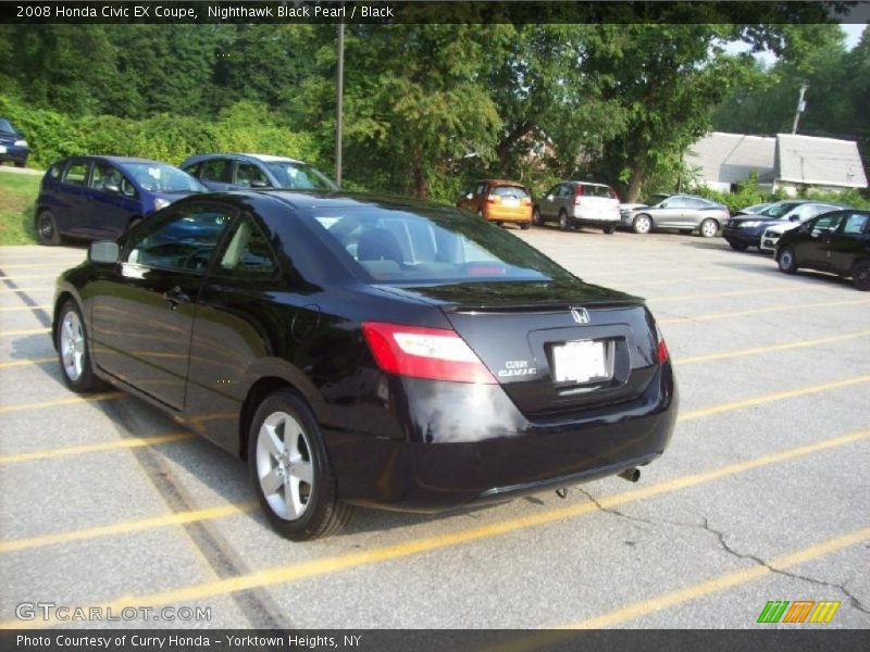 Nighthawk Black Pearl / Black 2008 Honda Civic EX Coupe