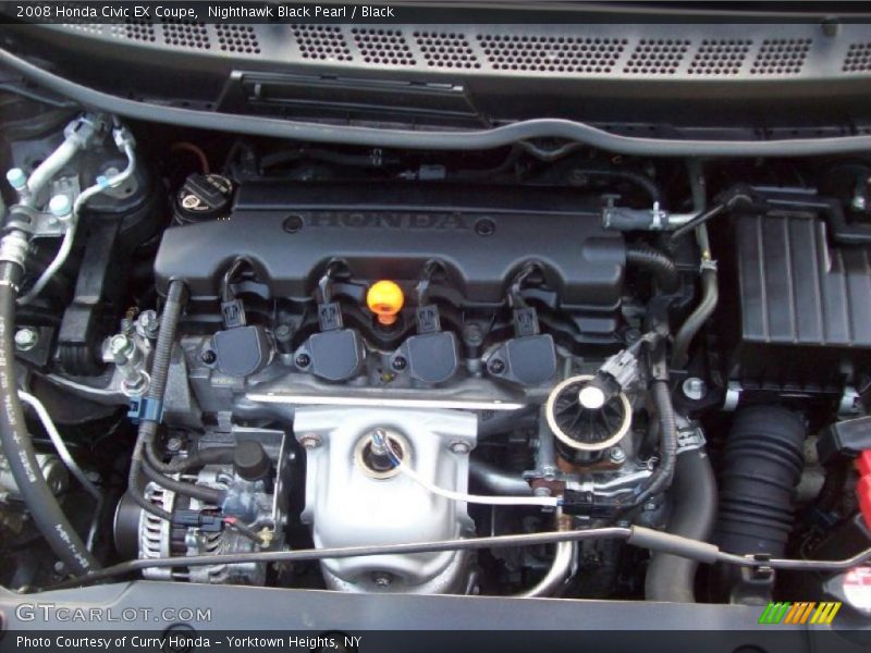Nighthawk Black Pearl / Black 2008 Honda Civic EX Coupe
