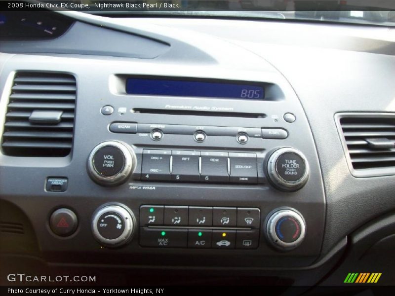 Nighthawk Black Pearl / Black 2008 Honda Civic EX Coupe