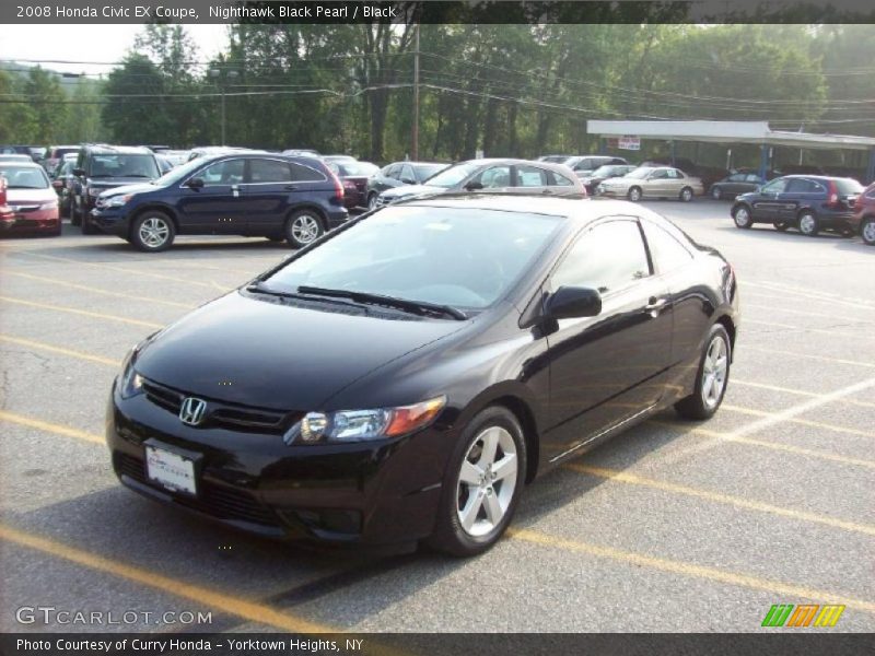 Nighthawk Black Pearl / Black 2008 Honda Civic EX Coupe