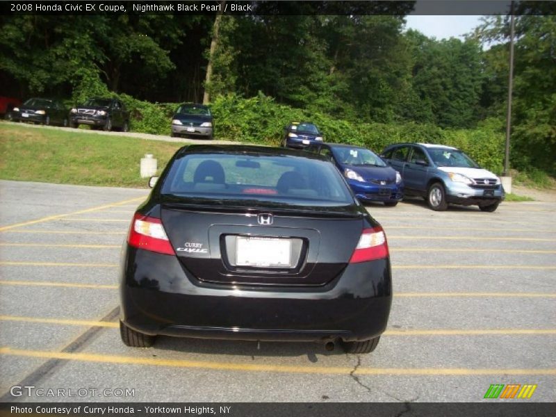 Nighthawk Black Pearl / Black 2008 Honda Civic EX Coupe