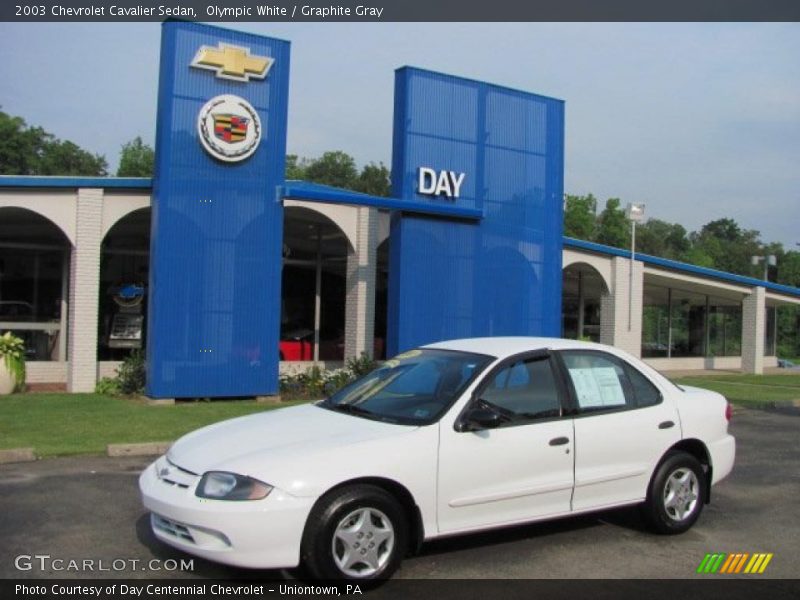 Olympic White / Graphite Gray 2003 Chevrolet Cavalier Sedan