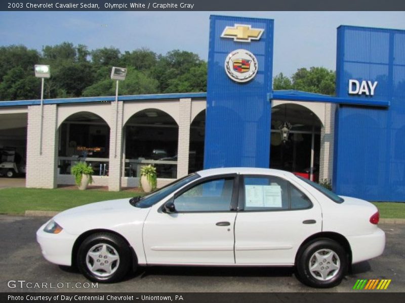 Olympic White / Graphite Gray 2003 Chevrolet Cavalier Sedan