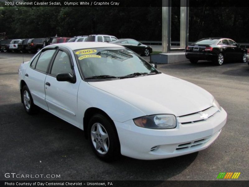 Olympic White / Graphite Gray 2003 Chevrolet Cavalier Sedan