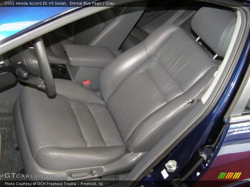 Eternal Blue Pearl / Gray 2003 Honda Accord EX V6 Sedan