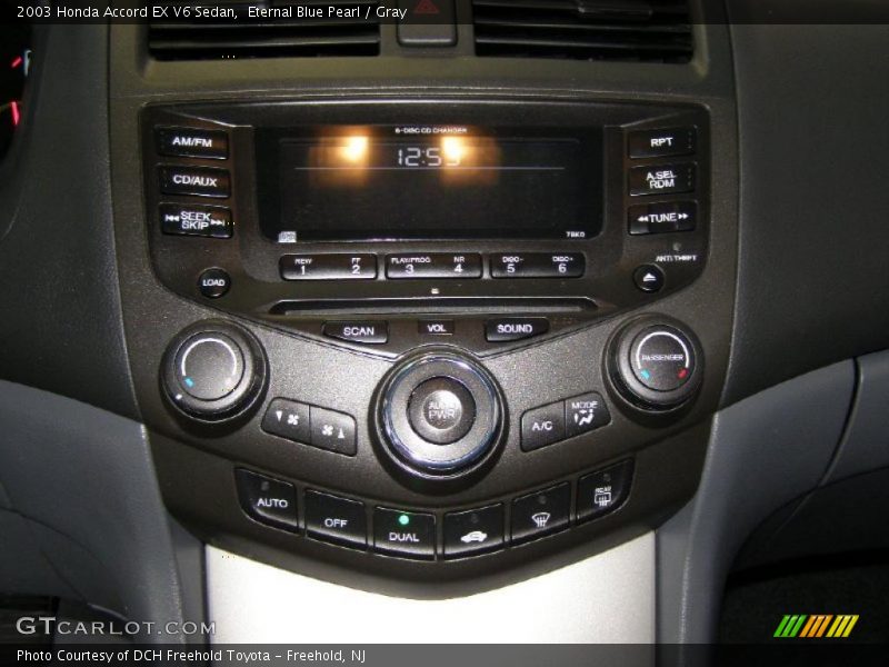 Eternal Blue Pearl / Gray 2003 Honda Accord EX V6 Sedan