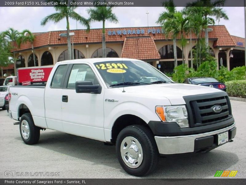 Oxford White / Stone/Medium Stone 2009 Ford F150 XL SuperCab 4x4