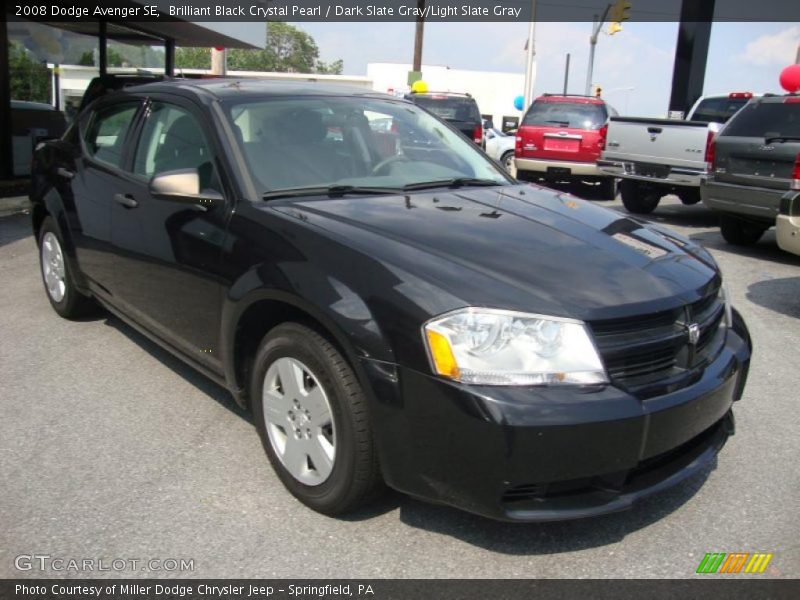 Brilliant Black Crystal Pearl / Dark Slate Gray/Light Slate Gray 2008 Dodge Avenger SE