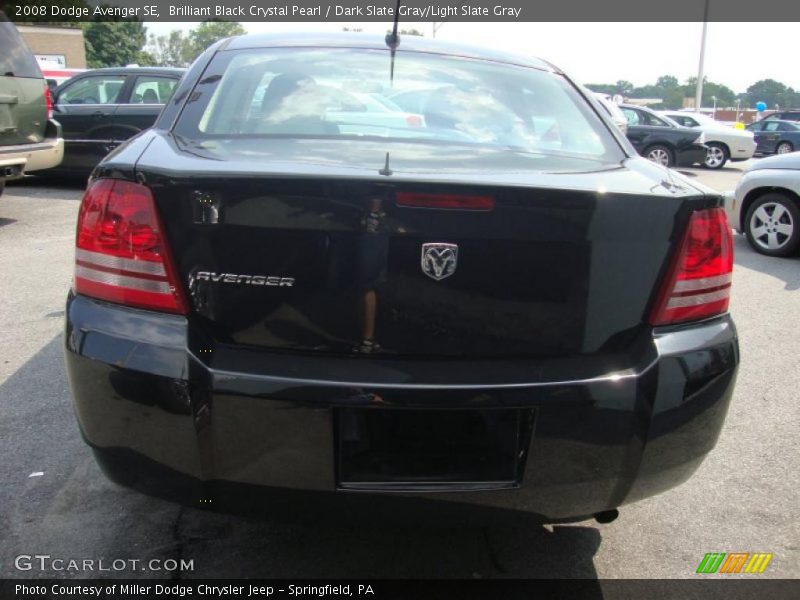 Brilliant Black Crystal Pearl / Dark Slate Gray/Light Slate Gray 2008 Dodge Avenger SE