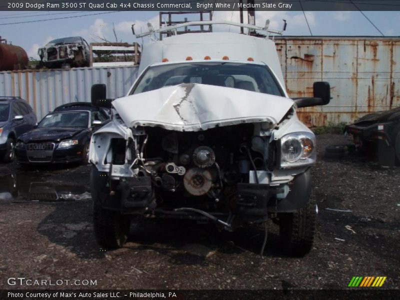 Bright White / Medium Slate Gray 2009 Dodge Ram 3500 ST Quad Cab 4x4 Chassis Commercial