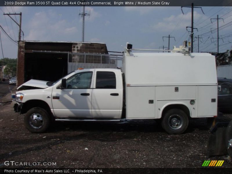 Bright White / Medium Slate Gray 2009 Dodge Ram 3500 ST Quad Cab 4x4 Chassis Commercial