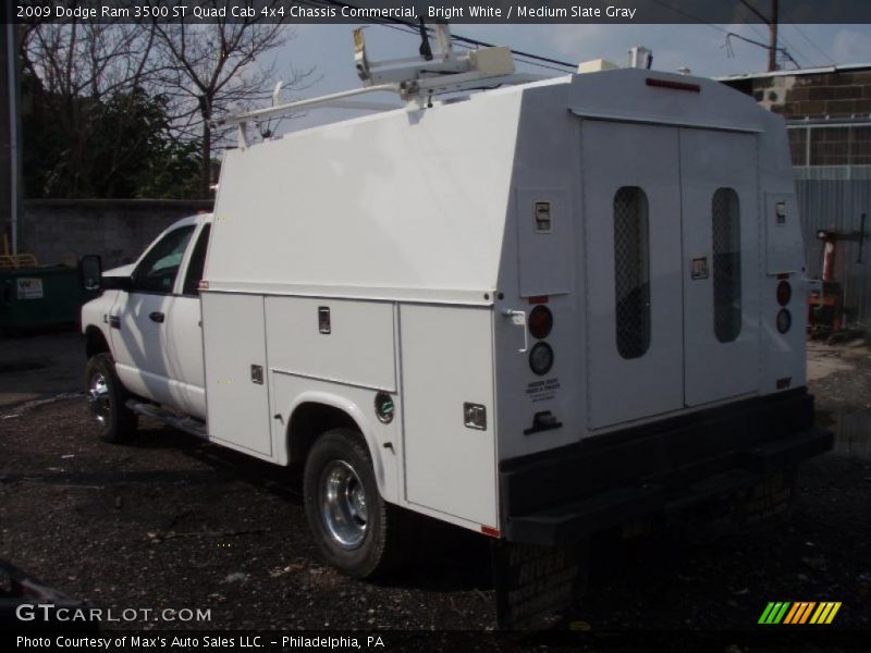 Bright White / Medium Slate Gray 2009 Dodge Ram 3500 ST Quad Cab 4x4 Chassis Commercial